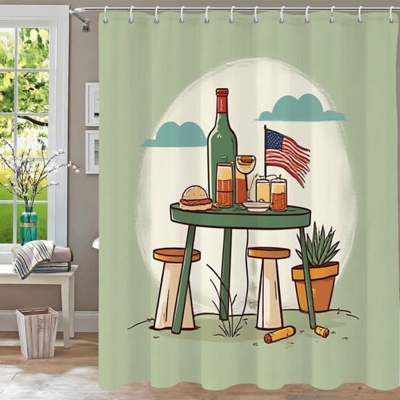 Waterproof Fabric Shower Curtain with Grommets & Hooks 70.8" x 70.8" - Elegant Cloud Pattern Design for a Serene Bathroom Atmosphere