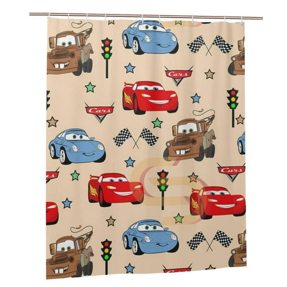 Waterproof Fabric Shower Curtains For Bathroom,Lightning Mcqueen Curtain Bathroom Decor Waterproof Bath Curtains With Hooks 60x72 Inches