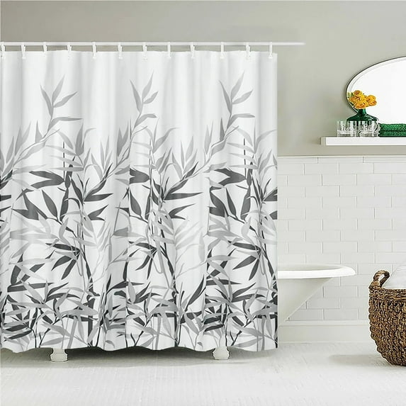 Waterproof Fabric Shower Curtains Tree leaves White Birch Bathroom Large 240X180 3D Print Decoration Shower Curtain Bath Screen