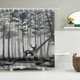thumbnail image 1 of Waterproof Fabric Shower Curtains Tree leaves White Birch Bathroom Large 240X180 3D Print ration Shower Curtain Bath Screen, 1 of 5