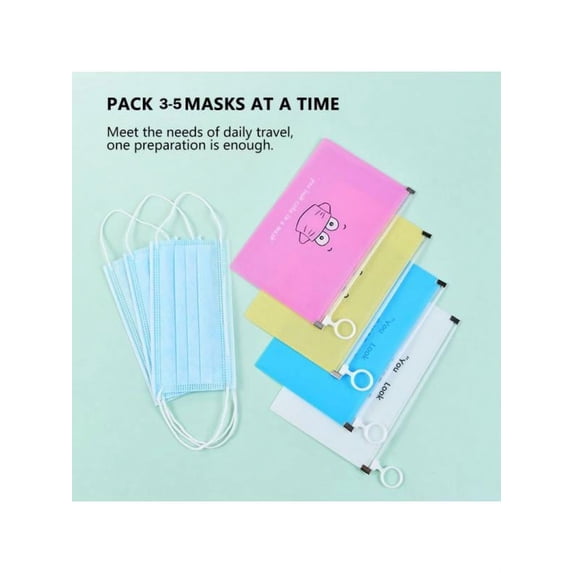 Waterproof Face Shield Storage Box Bag Dust-Proof Moisture-Proof Portable Mouth Nose Face Cover Organizer Bag