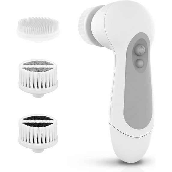 Waterproof Facial Cleansing Spin Brush Set with 3 Exfoliating Brush Heads - Electric Face Scrubber Cleanser Brush by - Face Brush for Gentle Exfoliation and Deep Scrubbing