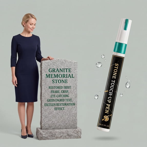 Waterproof Fade Resistant Tombstone Pen for Outdoor Grave Marker Lettering and Memorial Stone Touch Up
