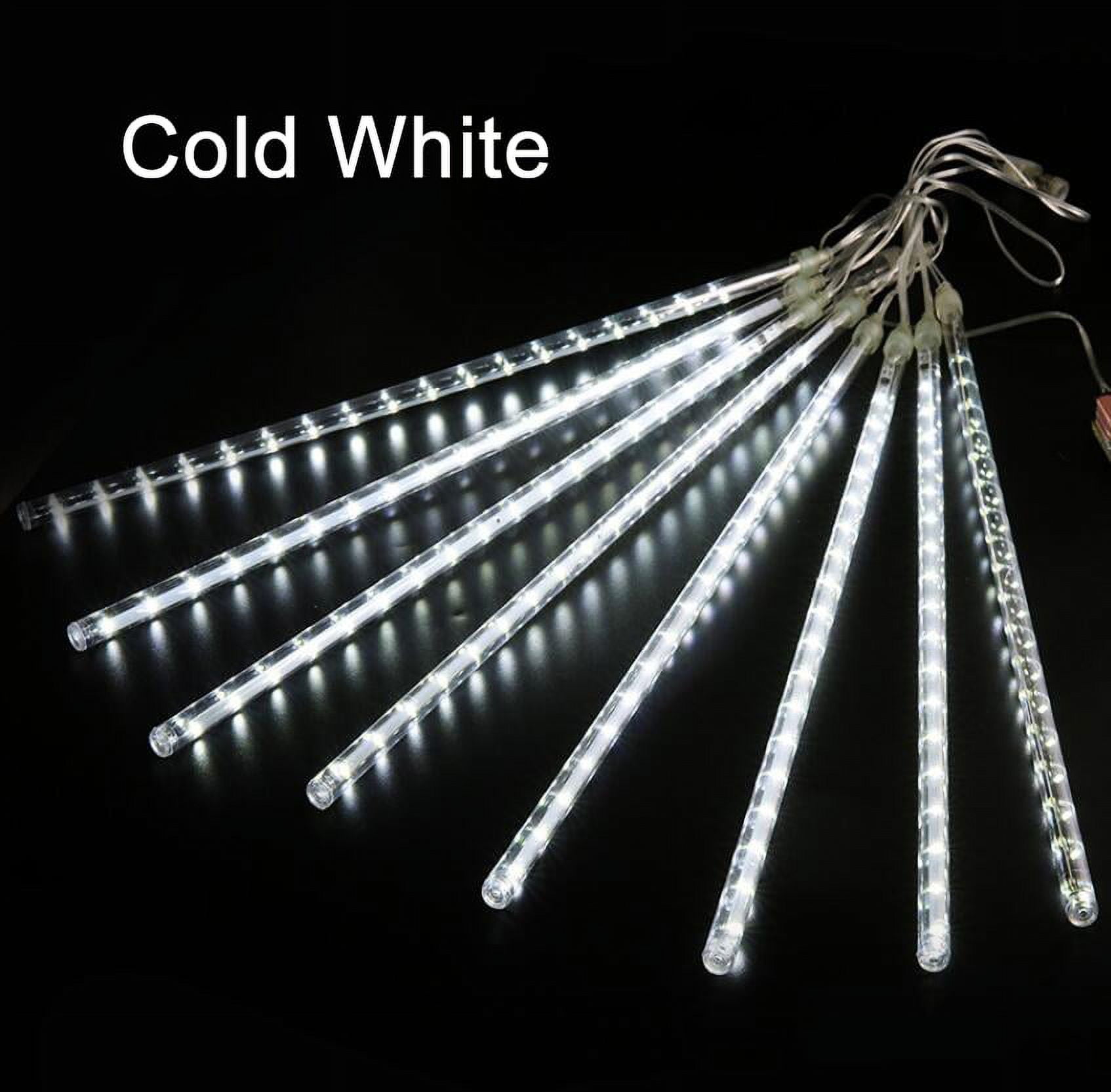 Waterproof Falling Rain Lights Meteor Shower Lights 10 Tube LED Icicle Cascading String Lights for Christmas Halloween Holiday Decoration Garden Outdoor Trees Wedding Party