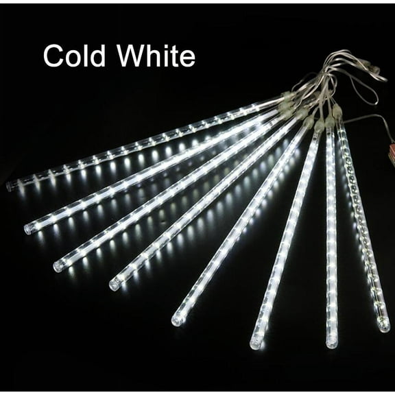 Waterproof Falling Rain Lights Meteor Shower Lights 10 Tube LED Icicle Cascading String Lights for Christmas Halloween Holiday Decoration Garden Outdoor Trees Wedding Party