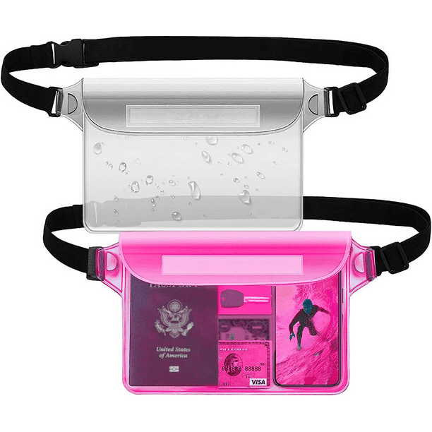 Waterproof Fanny Pack, 2 Pack Waterproof Pouch with Waist Strap