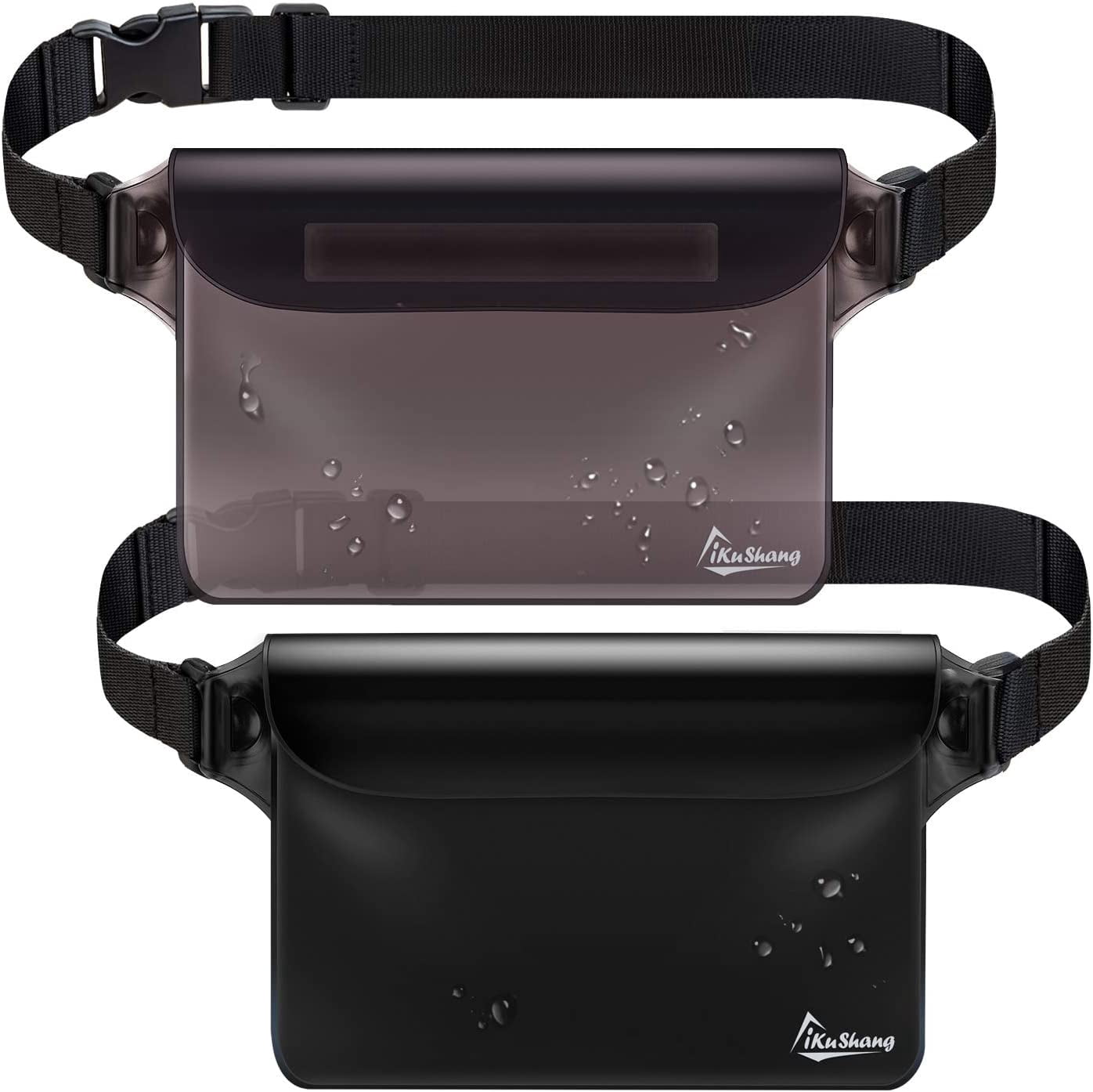 Waterproof Fanny Pack Phone Pouch - 32FT Submersible Triple Zip Lock Dry Bag, Touchscreen Passport Wallet Travel for Beach Cruise Swimming Kayaking Boating Essentials