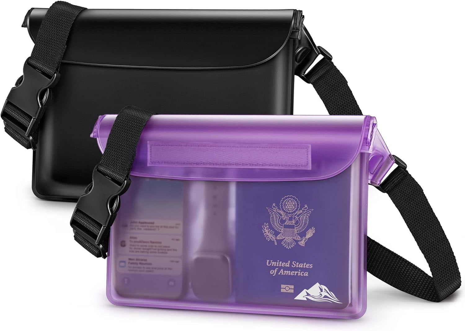 Waterproof Fanny Pack, Pouch Dry Bag 2/3/4 Pack for Phone Passport Purse, Adjustable Waist Strap Swimming Kayaking Boating Paddle Board Accessories Cruise Beach Camping Essentials