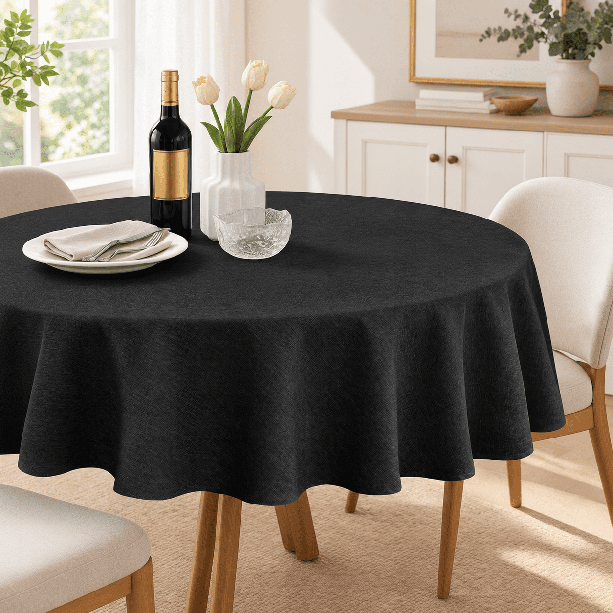 Small Table Rag Waterproof Farmhouse Round Small Table Cloth For Easy Care Wrinkle-free ...