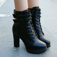 thumbnail image 1 of Waterproof Fashion Heel Side Zipper Boots High Color Boots Women's Boots Short Boots Women Olive Booties Women Boots Cute Boots for Women No Heel Womens Snow Boots Size 11 Biker Boots for Women Womens, 1 of 6