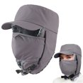 thumbnail image 1 of Waterproof Faux Fur Trapper Hat - Windproof Winter Hunting Hat with Detachable Face Mask & Ear Flaps, 1 of 7