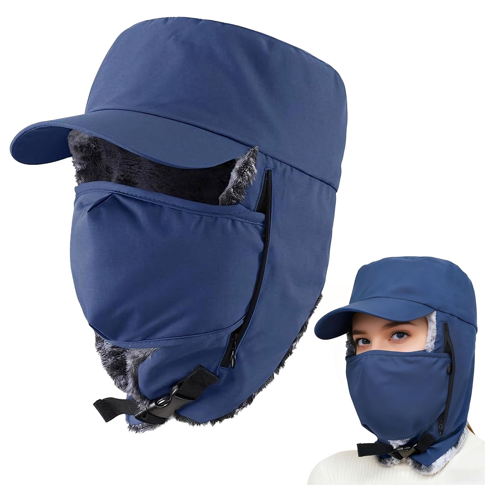 Waterproof Trapper Hat with Ear Flaps and Detachable Face Mask, Nylon, Unisex Classic Trapper Hat | Ergodyne main image 4