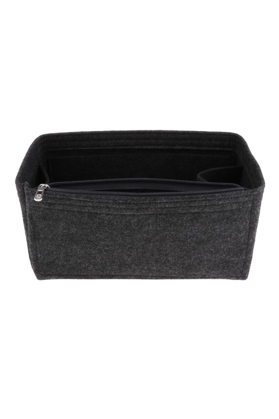 Waterproof Felt Handbag Insert Bag Purse with Pockets Cosmetic Organizer Bag Deep Gray