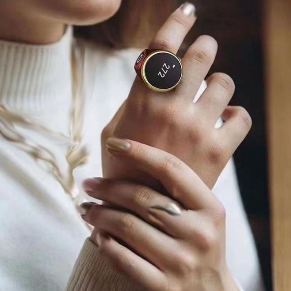 Waterproof Finger Ring Digital Counter with LED Display, Touch Button, Rechargeable Smart Tally Counter for Inventory Counting, Golf & Sports-Silver