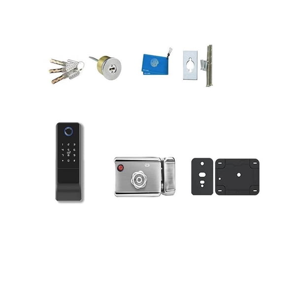 Waterproof Fingerprint Smart Door Lock Outdoor Gate Bluetooth Password Card Deadbolt Mechanical Key ,Easy Installation