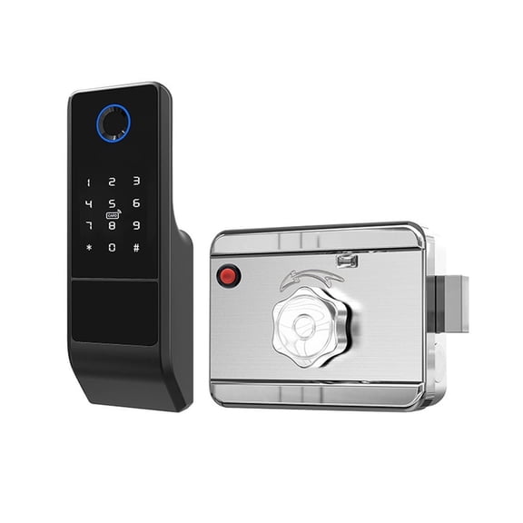 Waterproof Fingerprint Smart Door Lock Outdoor Gate Bluetooth Password Deadbolt +Mechanical Key