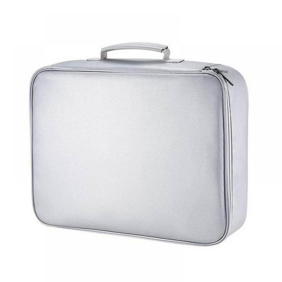 Waterproof Fireproof Briefcase Document Bag File Organizer Lockable Storage Tote Zipper Cover Briefcase Business Office Security Accessories 14"x11"x4"