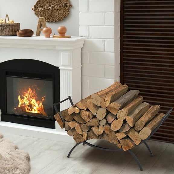 [Waterproof Firewood Rack] Waterproof Rustproof Stable 37inch Indoor Outdoor Firewood Rack - Log Holder and Fireplace Decor