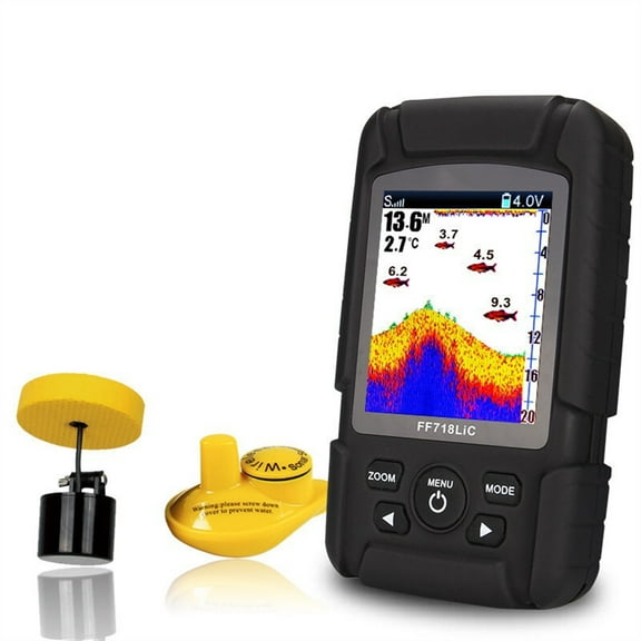 Waterproof Fish Finder Monitor 2-in-1 Wireless Sonar Wired Transducer Echo Sounder ,See in the Dark