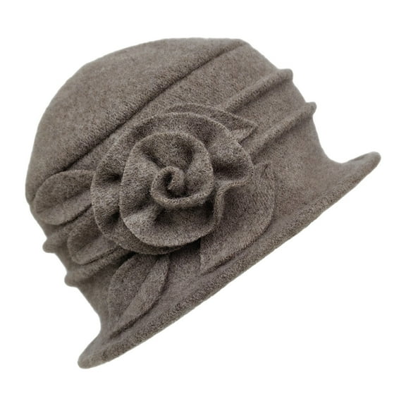 Waterproof Fisherman Bucket Hat - Outdoor Sun Hat Rain Camping Vintage Floral Wool Cloche Hat For Women 1920s Winter Accessory Elegant Winter Headwear