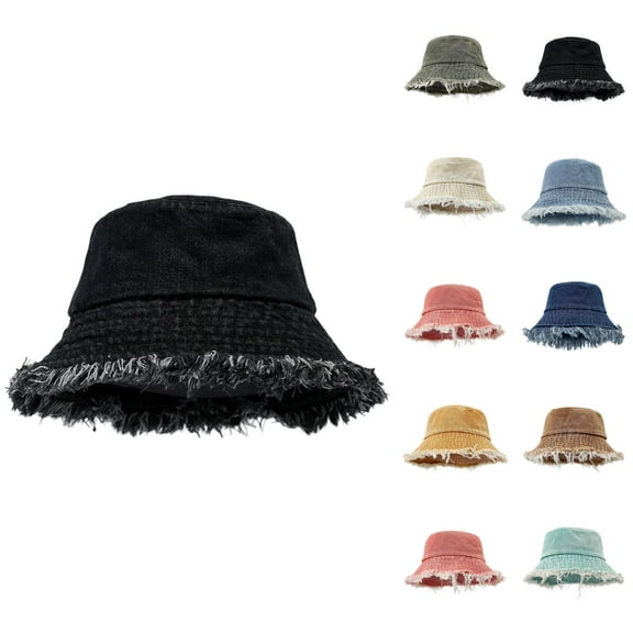 Waterproof Fisherman Bucket Hat - Outdoor Sun Hat Rain Distressed Denim Bucket Hat For Men And Women Unisex Washed Fisherman Hat Outdoor Travel Street Fashion Sun Hat