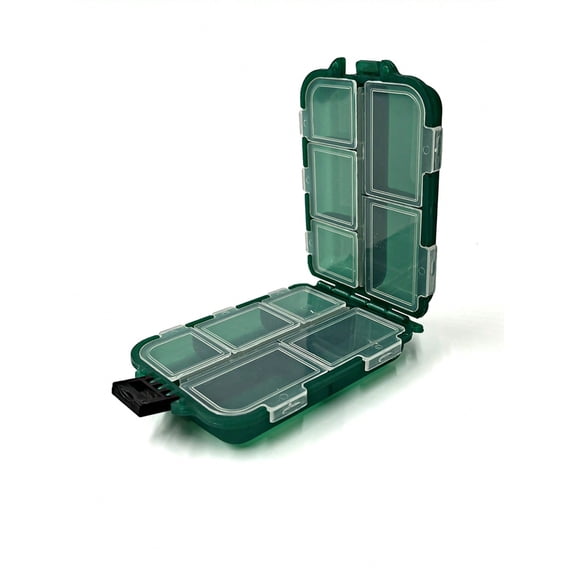 Waterproof Fishing Tackle Box, Portable 10-Compartment Lure Bait Storage Organizer, Small Plastic Fishing Accessory Case with Clear Lids for Hooks, Beads and Tools