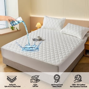 Waterproof Fitted Bed Sheet | Non-Slip Mattress Protector | Soft Stretch Polyester | All-Inclusive Cover | Stain & Wrinkle Resistant | Twin Size 35.4x78.7in | Dark Gray Blue Pink White Wine Coffee