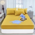 thumbnail image 1 of Waterproof Fitted Mattress Protector Queen Size 63x79 Inch, Noiseless Breathable Bed wrap with TPU Backing, device Washable Mattress Pad for Potty Training and Adults, 12 Inch Deep Pocket, 1 of 7