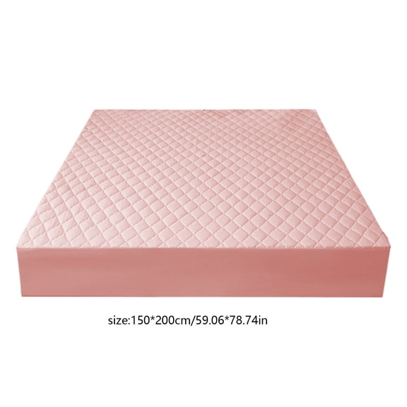 Waterproof Fitted Sheet, 150x200cm 4-Way Stretch Mattress Cover, Anti-Skid Polyester Fabric for Secure & Naked Sleep, Pink