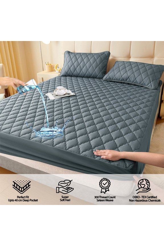 Waterproof Fitted Sheet with 4-Way Stretch, Anti-Skid Mattress Protector for Pets Childs – Soft T-Shirt Feel Knit Cover Suitable for Sleeping Naked All Year Round