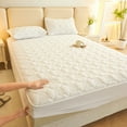 thumbnail image 1 of Waterproof Fitted Sheet Queen Size 60x80 Inches, Soft Breathable Mattress Protector with Thickened Padding, Noiseless Washable Bed Cover for Home Bedroom, Gray White, 1 of 6