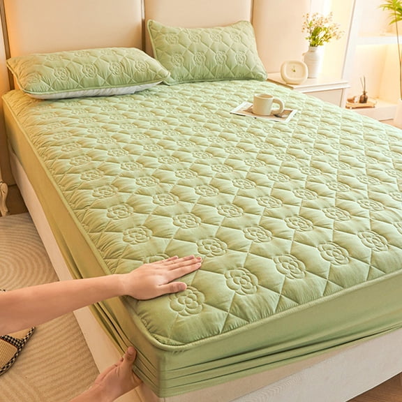 Waterproof Fitted Sheet Queen Size, Soft Breathable Mattress Protector Cover with Elastic Deep Pocket, device Washable Bed Sheet for Home Hotel and Dorm
