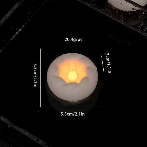 Waterproof Flameless LED Electronic Candle Light Box - Touch Activated by Water, Instant On, No-Flame Design, Long-Lasting Romantic Glow for Events, Parties