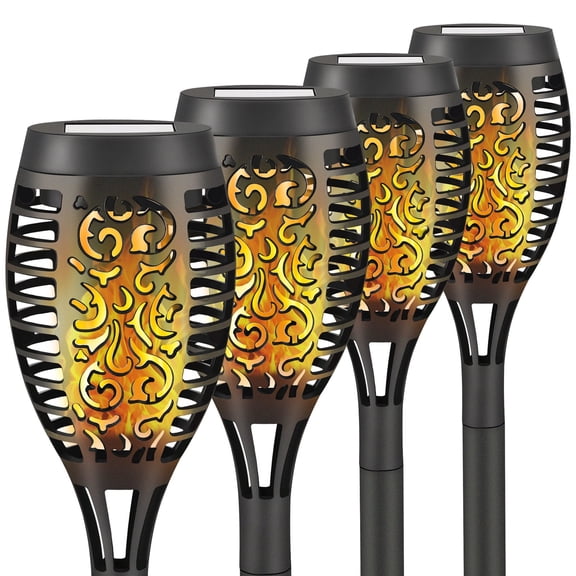 Waterproof Flashing Flame Solar Torches Outdoor Landscape Pathway Lights