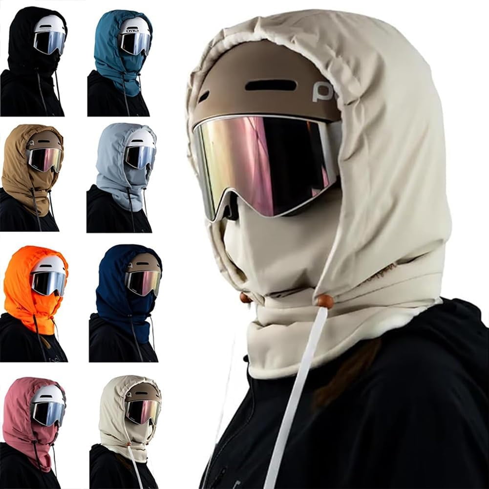 Waterproof Fleece Lined Hood, Multifunctional 3-in-1 Agriculture Hood Hat with Drawstring, Suitable for Skiing, Hiking and Other Outdoor Activities
