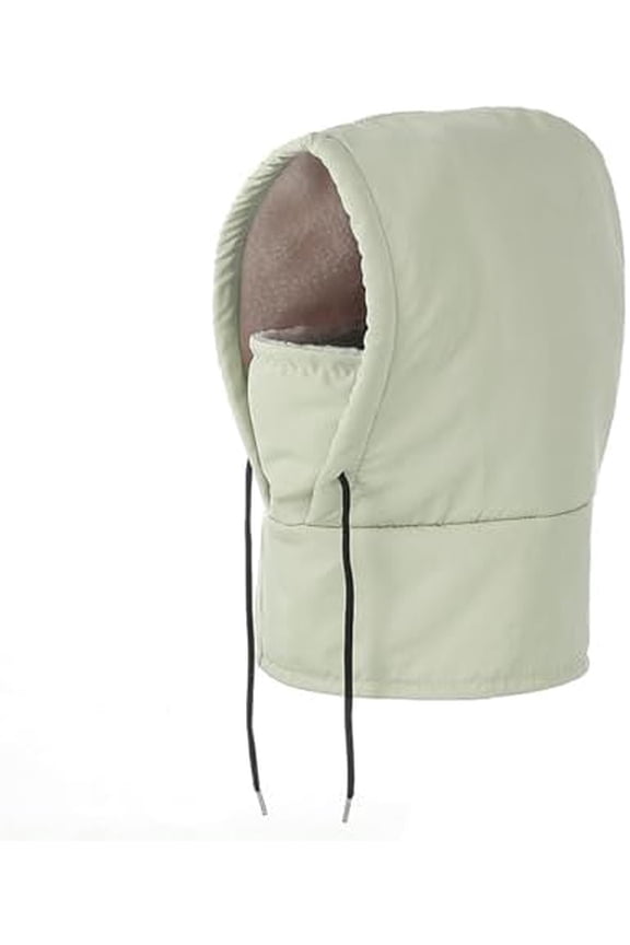 Waterproof Fleece-Lined Hood, Winter Ski Mask Hood Hat Women Men, Balaclava Over Helme Hand-Sewn Full-Face Warmth for Snowboarding, Ice Fishing