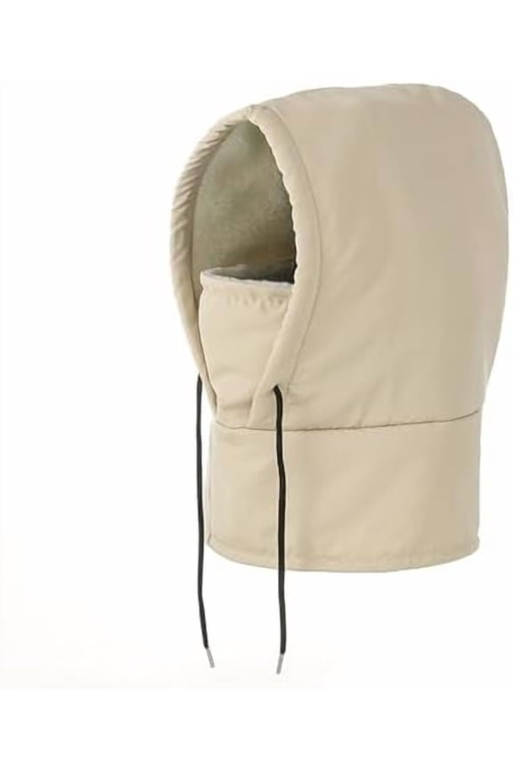 Waterproof Fleece-Lined Hood, Winter Ski Mask Hood Hat Women Men, Balaclava Over Helme Hand-Sewn Full-Face Warmth for Snowboarding, Ice Fishing