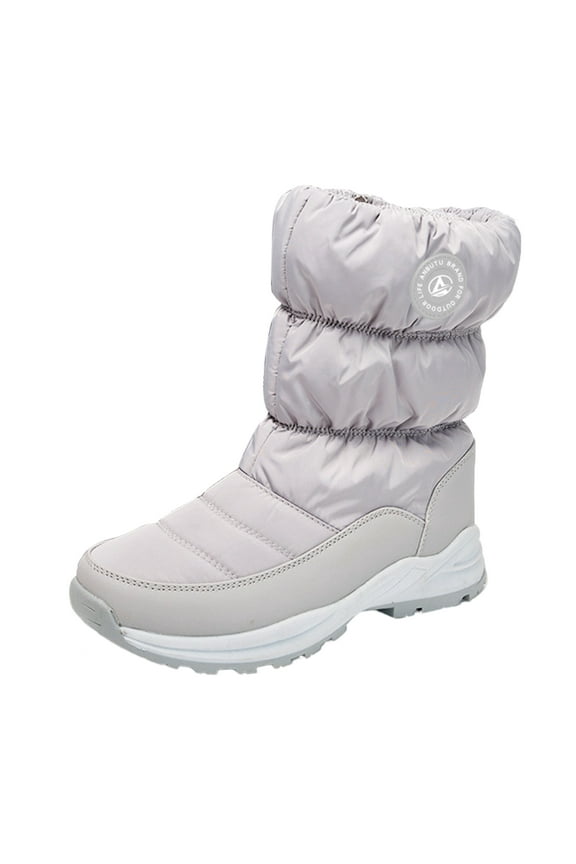 Waterproof Fleece Lined Kids Snow Boots;No Tie Alternative Closure Kids Winter Boots;Comfortable and Unisex Snow Boots;Slip Resistant Sole Family Ski Trip Boots