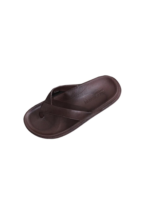 Waterproof Flip Flops Women Cushioned Comfort Beach Sandals PVC Slide Slippers for Women Dark Brown,Size 7