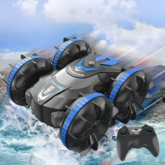 Waterproof Flip-Proof Stunt RC Car - 360° Drift, 50m Range, LED Lights & Crash-Resistant ABS - Red RC Toy Gift for Age 7+ Blue