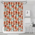 thumbnail image 1 of Waterproof Floral Isolated Orange Shower Curtain 72x72 Inch Boho Style Polyester Unique Shower Curtain for Bathroom Hotel Home Decor with 12 Plastic Hooks, 1 of 5