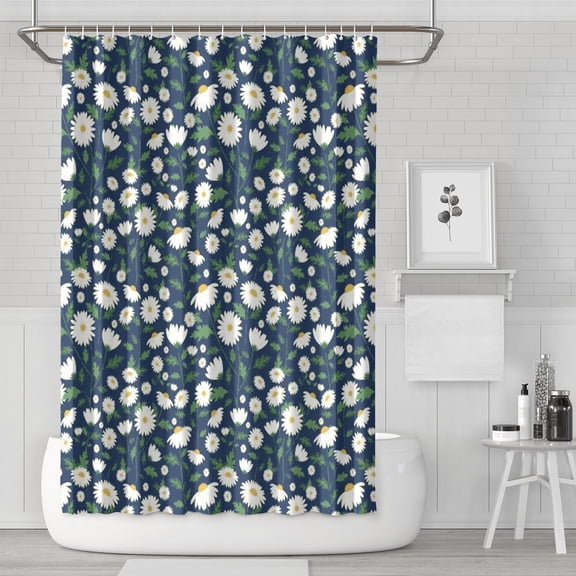 Waterproof Floral Shower Curtain 72x72 Inch Boho Style Polyester Unique Shower Curtain for Bathroom Hotel Home Decor with 12 Plastic Hooks