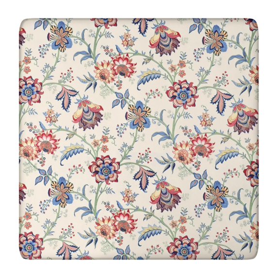 Waterproof Floral Square Tablecloth with Elastic Edge Design, Wrinkle-Free Polyester Material Designed for 36x36 Inch Tables, Perfect for Indoor and Outdoor Use