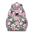 thumbnail image 1 of Waterproof Floral student backpack with multiple compartments, lightweight and spacious, perfect for school, travel, or as a birthday gift, featuring watercolor butterflies and blooming roses., 1 of 6
