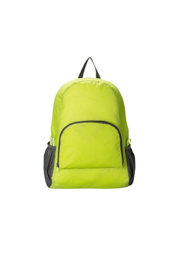 Waterproof Foldable Backpack 16.5 in, Lightweight Nylon Packable Travel Backpack with Zipper Pocket and Bottle Holders for Hiking Gym Vacation Travel and Carry On Use (Green)