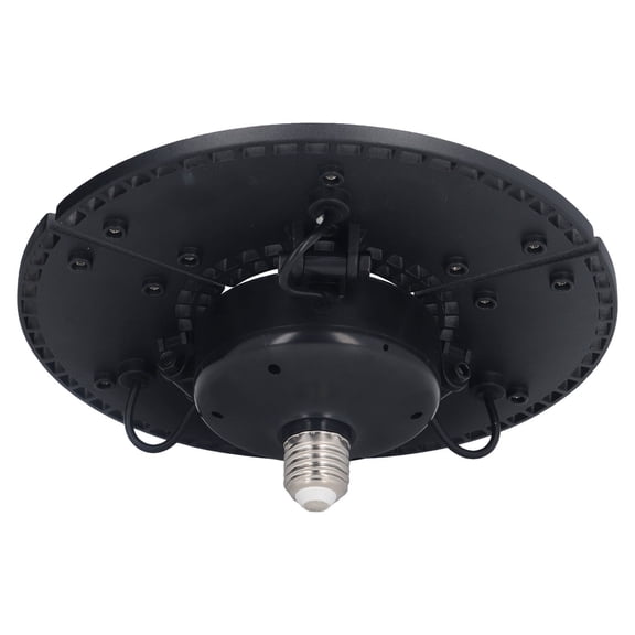 Waterproof Foldable LED Garage Light 60W, 288 LED Deformable Bay Ceiling Light Fixture for Warehouse Basement (9.4 in / 24 cm Diameter, E26/E27 Base)
