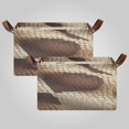 thumbnail image 1 of Waterproof Foldable Storage Basket Medium, Metal Frame & Hollow Board Support, for Clothes and Toy Organization Brown Snake Skin Pattern, 1 of 8