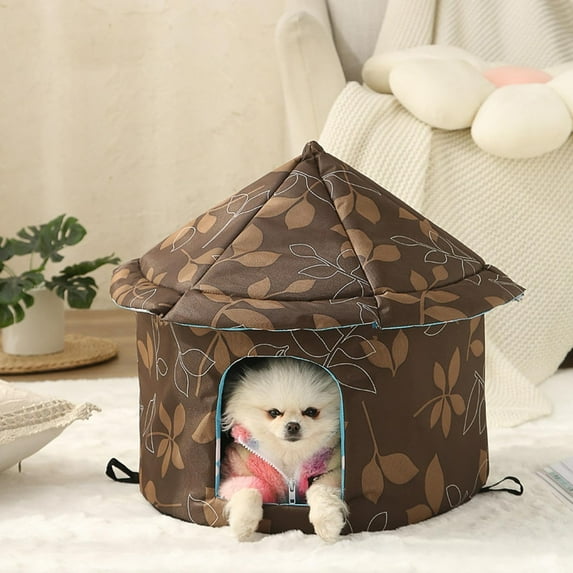 Waterproof Foldable Stray Cat & Dog Shelter, Insulated Outdoor Pet House – Warm Bunny Cave Tent Bed for Winter, Anti-Slip Kitten & Puppy Hut for Indoor/Outdoor Use(S)