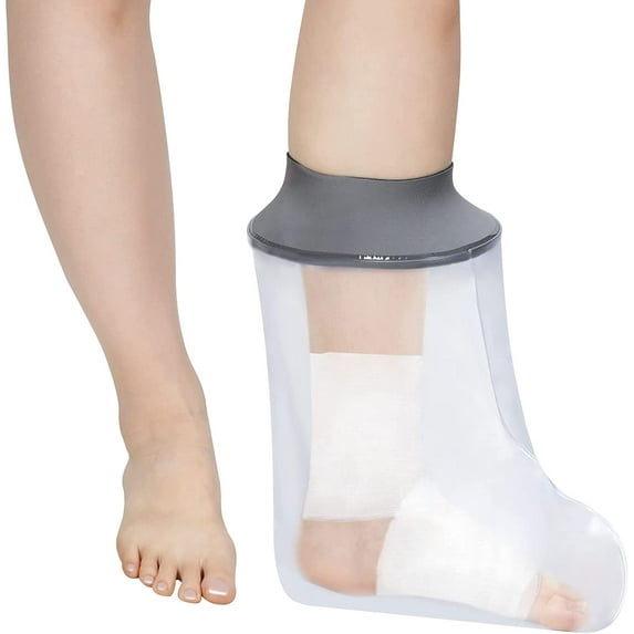 Waterproof Foot Cast Cover for Showering. Reusable Bath Covers for Leg and Foot Surgeries. Leg Bag for Women. Cover Protector for Shower Audlt Broken Foot Ankle and Bandage Wound.Blue