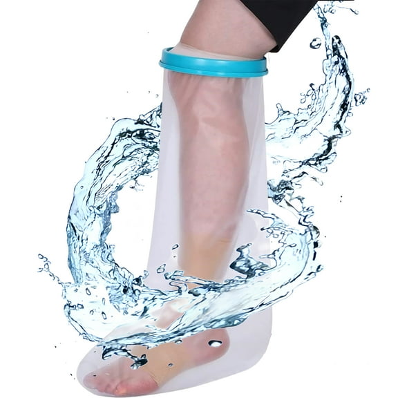 Toopower Waterproof Foot Cast Cover for Shower, Reusable Protection for Wounds and Burns, Adult Ankle, 1 Piece